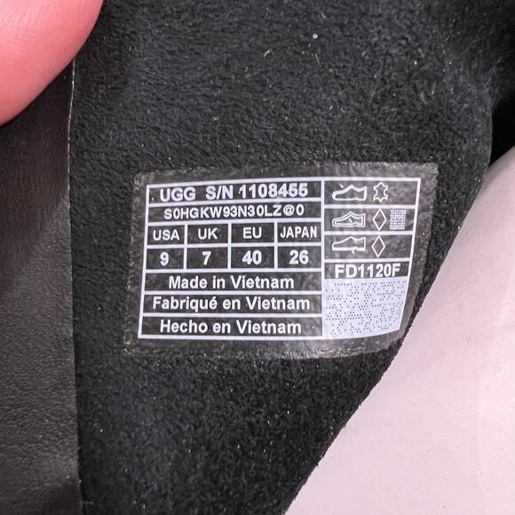 UGG Womens Breeda Suede Ankle Boots Mid Heel Zip Closure Almond Toe Black Sz 9 - Picture 13 of 16